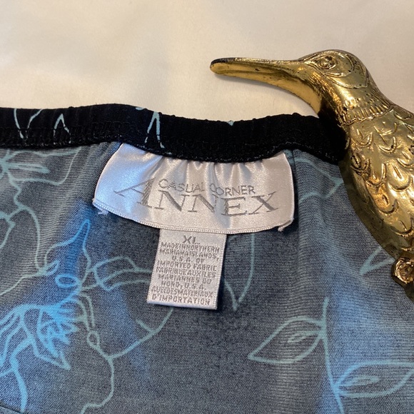 Casual Corner Annex Black and Green Floral Flowers Skirt - Picture 6 of 9